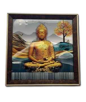 Beautiful Wooden Fiber Acrylic Wall Piece of Lord Bhudha#1 - 13.50 x 13.50" Beautiful Wooden Fiber Acrylic Wall Piece of Lord Bhudha#1 - 13.50 x 13.50"