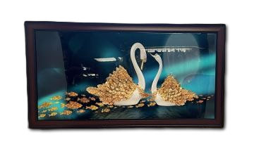 Beautiful Wooden Fiber Acrylic Wall Piece of Swan # 1 - 26 x 14.10" Beautiful Wooden Fiber Acrylic Wall Piece of Swan # 1 - 26 x 14.10"