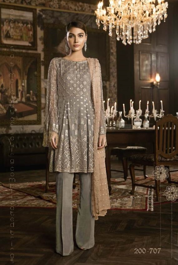Chic Design Pakistani Indian Heavy Plazzo Anarkali Salwar Kameez Suit 5