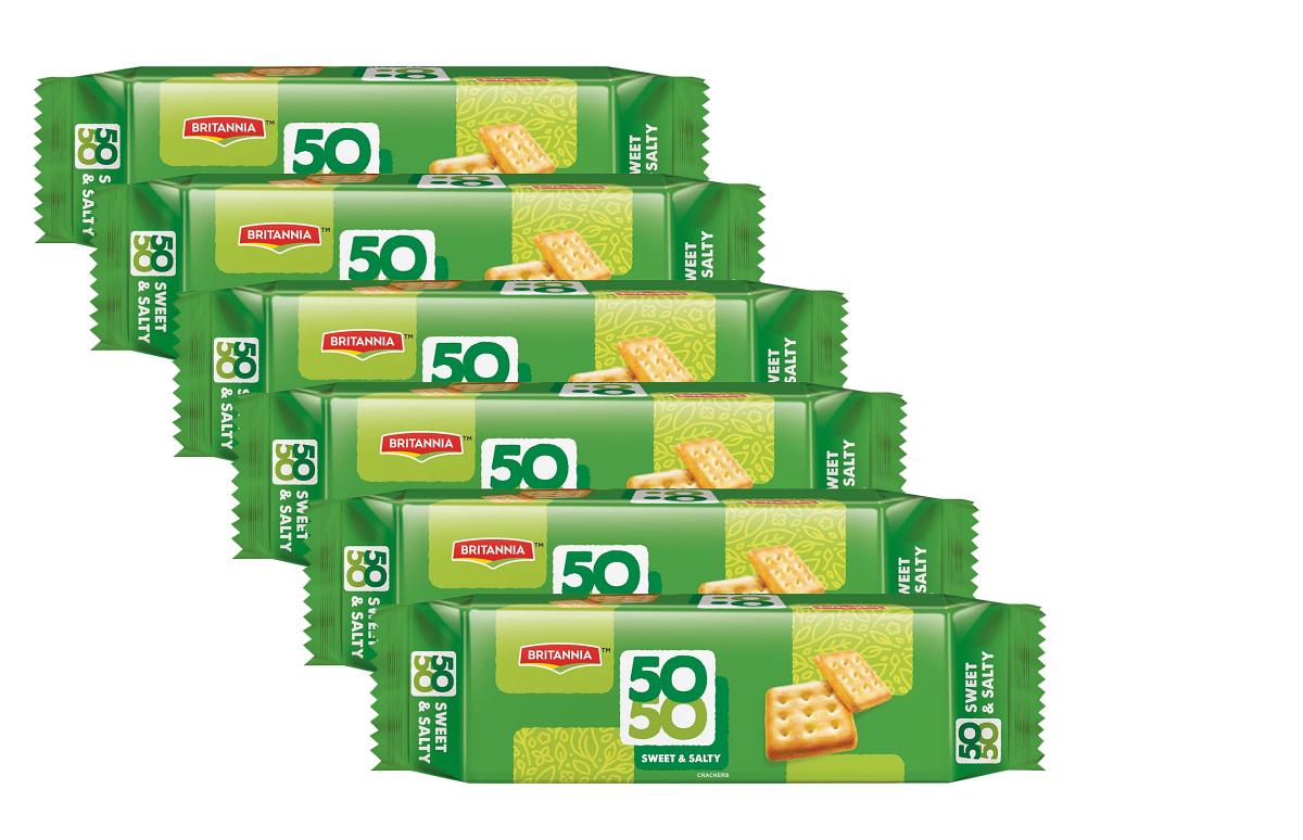 Britannia 50-50 Sweet &Salty 6 x 62 gm