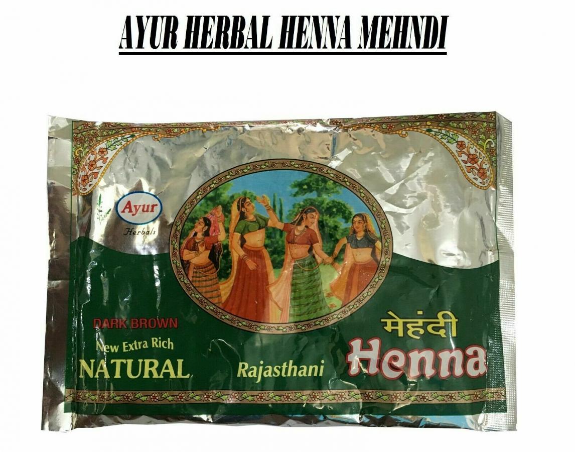 Ayur Rajasthani Henna Mehandi Powder Natural Hena Dark Brown Shade - 150gm Ayur Rajasthani Henna Mehandi Powder Natural Hena Dark Brown Shade - 150gm