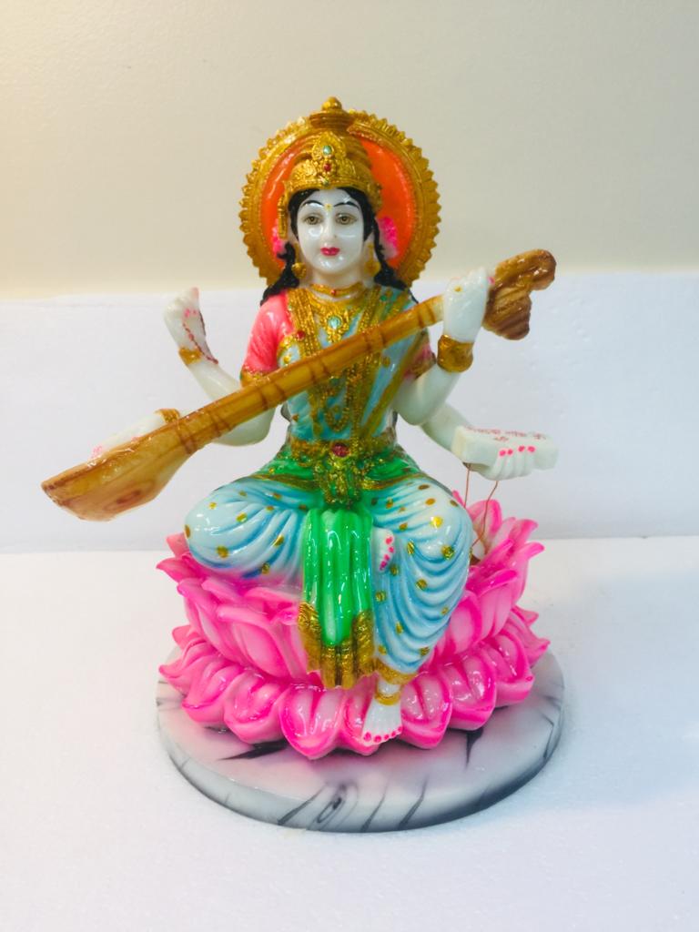 Beautiful n Colorful Statue of Hindu Goddess Maa Saraswati on ...