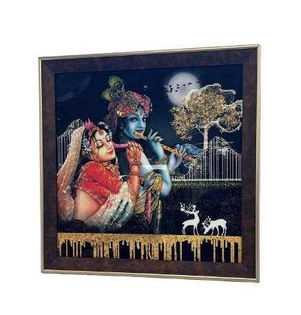 Beautiful Wooden Fiber Acrylic Wall Piece of Radha Krishna #1 - 13.50 x 13" Beautiful Wooden Fiber Acrylic Wall Piece of Radha Krishna #1 - 13.50 x 13"
