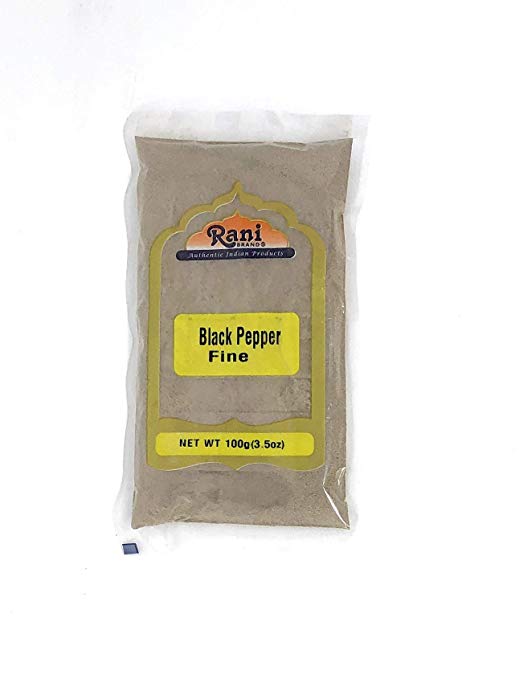 Rani Black Pepper Fine Powder 80 Mesh, Premium Indian 3.5oz (100g) ~ Gluten Free, Non-GMO, Natural Rani Black Pepper Fine Powder 80 Mesh, Premium Indian 3.5oz (100g) ~ Gluten Free, Non-GMO, Natural
