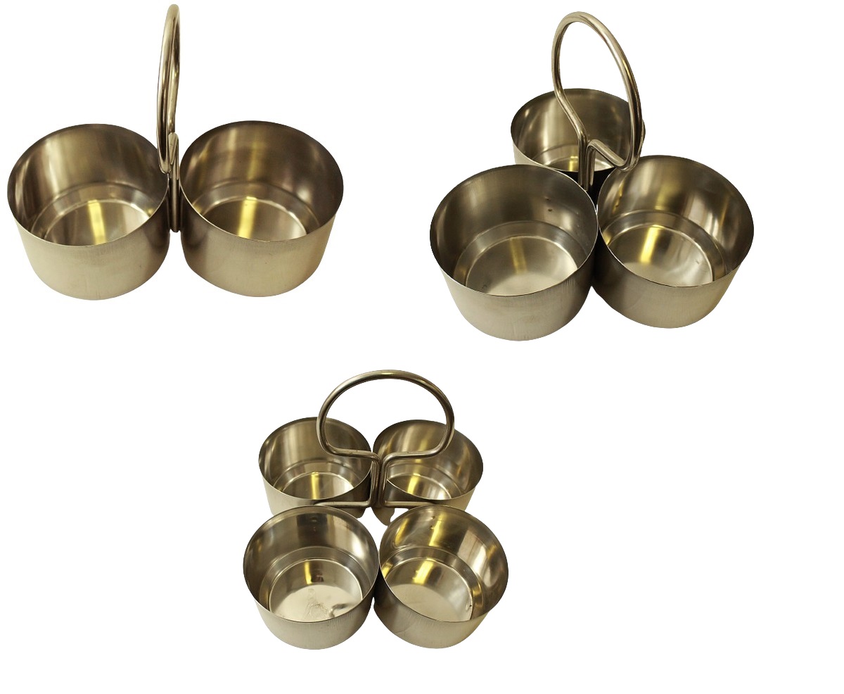 Stainless Steel Serving Caddy/Bowl Sag Daan w/ 2 - 4 bowls Stainless Steel Serving Caddy/Bowl Sag Daan w/ 2 - 4 bowls