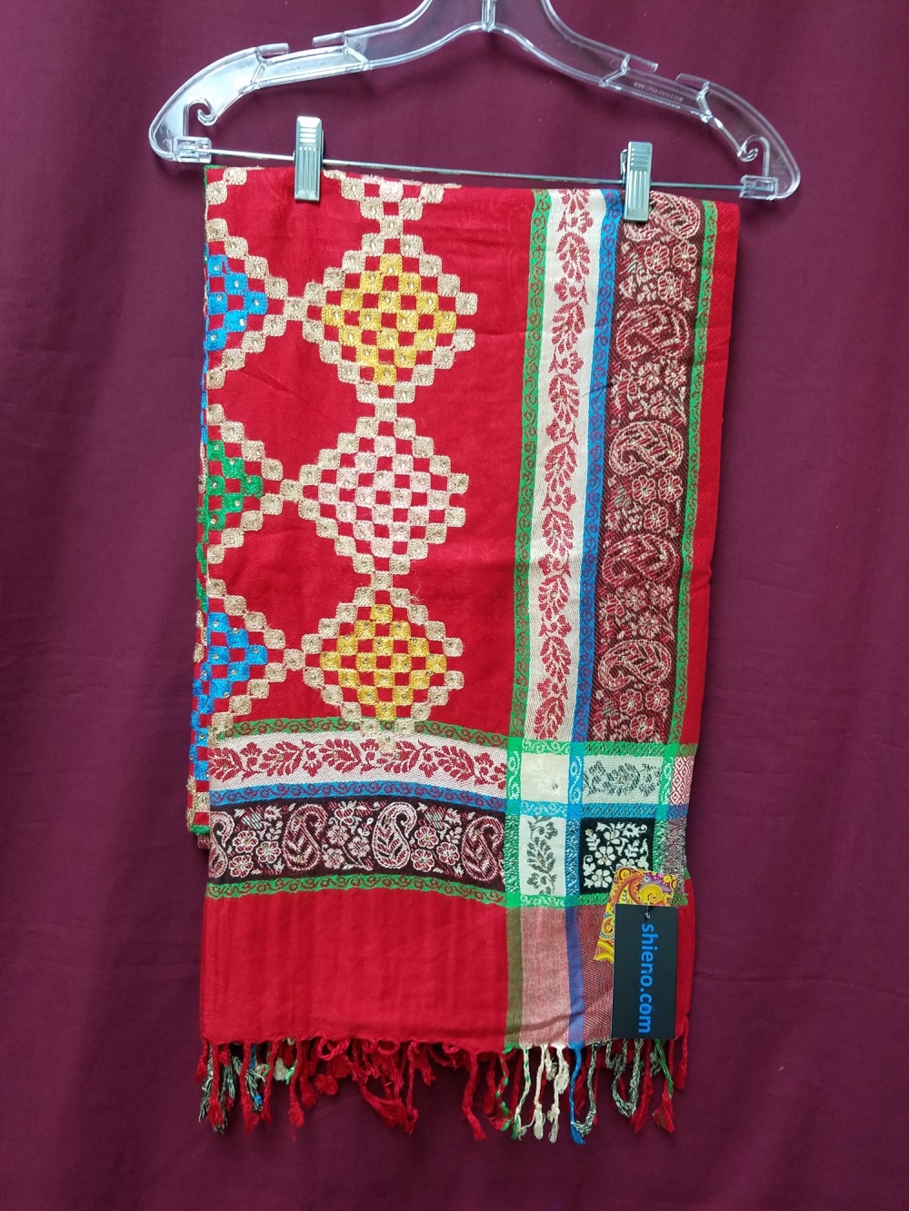 Shawl 6121 Red Pashmina Angora Winter Wear Wrap Shawl Shieno Shawl 6121 Red Pashmina Angora Winter Wear Wrap Shawl Shieno