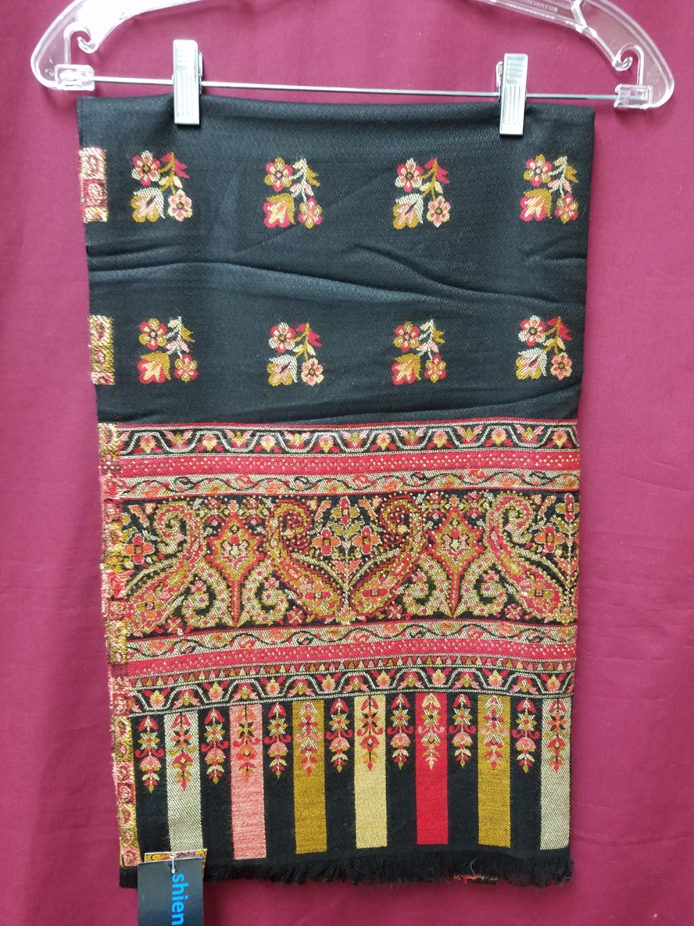 Shawl 6122 Black Pashmina Angora Winter Wear Wrap Shawl Shieno Sarees Shawl 6122 Black Pashmina Angora Winter Wear Wrap Shawl Shieno Sarees