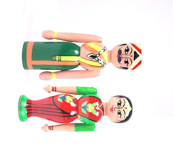 Channapatna Traditional Couple Doll in Green