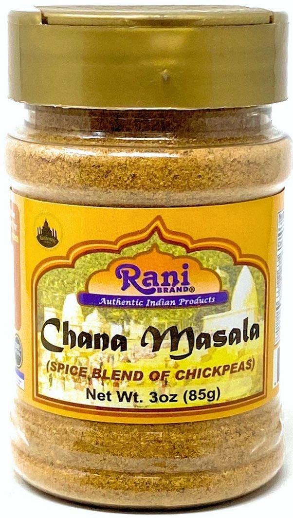 Rani Chana Masala (Garbanzo Curry 15-Spice Blend) 3oz (85g) ~ All Natural | Vegan | No Colors | Gluten Friendly Ingredients | NON-GMO | Indian Origin Rani Chana Masala (Garbanzo Curry 15-Spice Blend) 3oz (85g) ~ All Natural | Vegan | No Colors | Gluten Friendly Ingredients | NON-GMO | Indian Origin