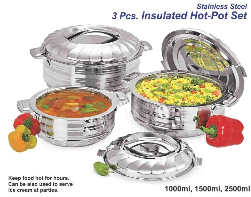 Cello 3-Piece Hot Pot Insulated Casserole Hot Pack Food Warmer Gift Set