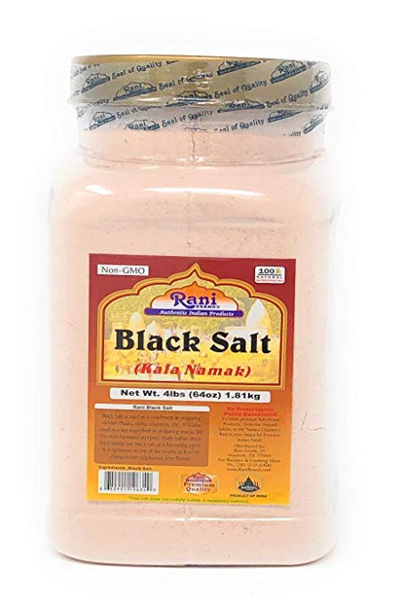 Rani Black Salt (Kala Namak) Indian, Pure & Unrefined 4lb (64oz) ~ Bulk Pack Rani Black Salt (Kala Namak) Indian, Pure & Unrefined 4lb (64oz) ~ Bulk Pack