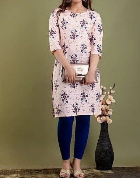 Tunic Top - Pink Color Blue/Red Print Cotton Kurti S- M-L-XL Size Kurti Tunic Top - Pink Color Blue/Red Print Cotton Kurti S- M-L-XL Size Kurti