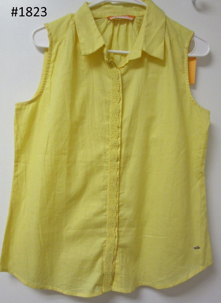 Plain Yellow Cotton Front Open Kurti (Medium) #6201823 Plain Yellow Cotton Front Open Kurti (Medium) #6201823