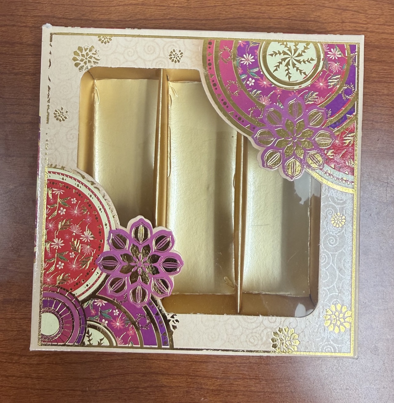 24 Pcs Traditional Design Gold Floral Printed Mithai Boxes 250g