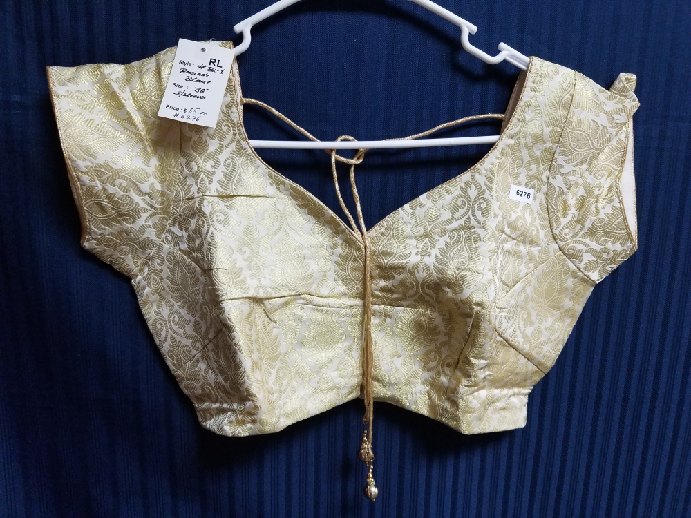 Choli 6276 Gold Brocade Medium Size 38 Choli Saree Blouse Choli 6276 Gold Brocade Medium Size 38 Choli Saree Blouse