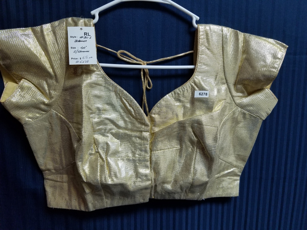 Choli 6279 Gold Shimmer Medium Large Size Choli Saree Blouse Choli 6279 Gold Shimmer Medium Large Size Choli Saree Blouse