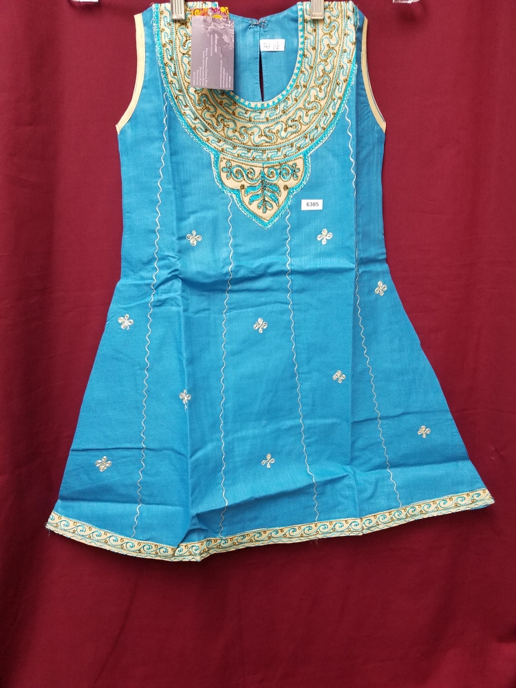 Girl’s Blue Embroidered Detail Suit Indian Party Wear Shieno Sarees #6305 Girl’s Blue Embroidered Detail Suit Indian Party Wear Shieno Sarees #6305