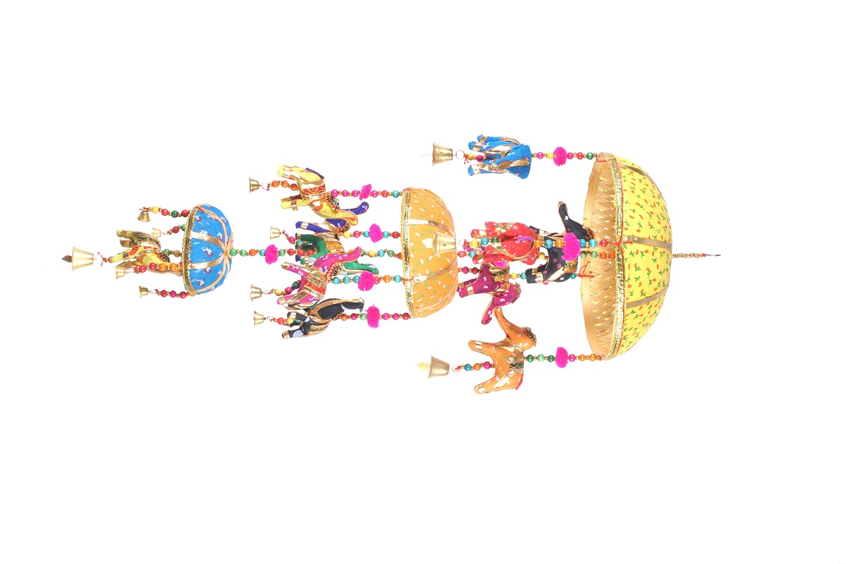 Decorative 3 Step Basket Elephant Hanging
