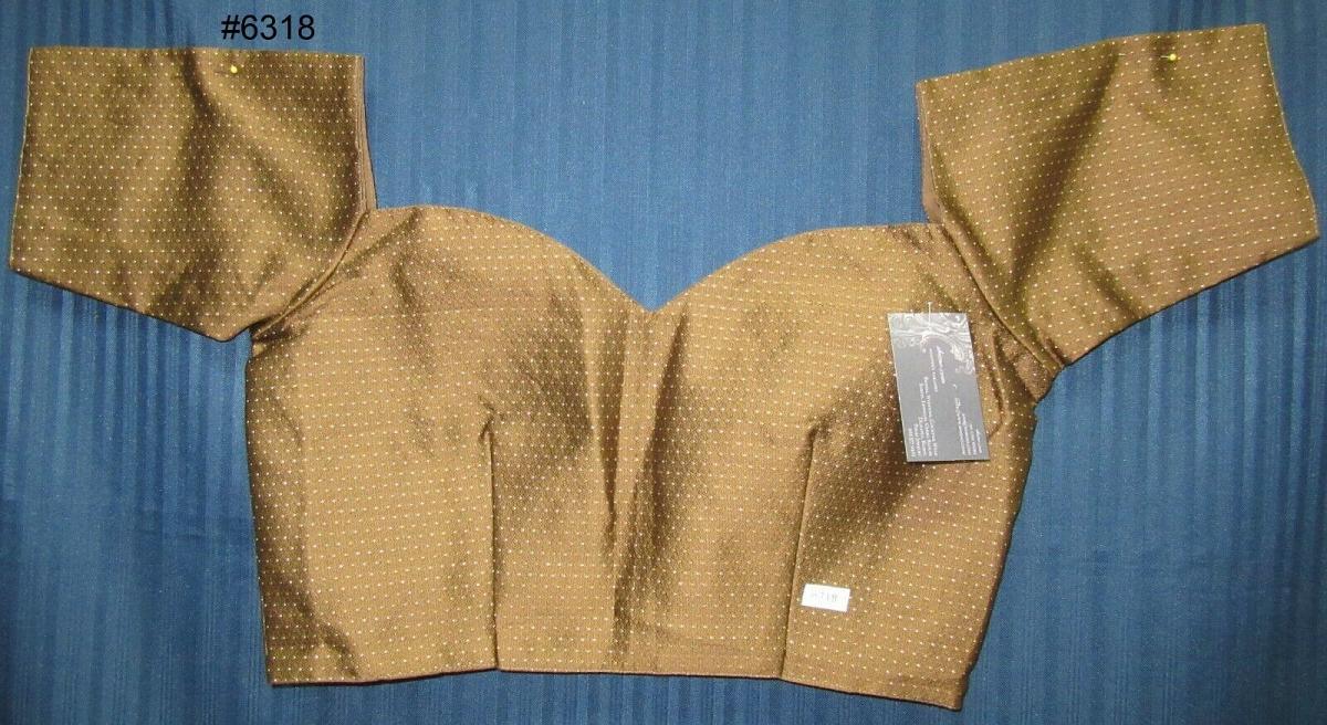 Choli 6318 Brown Jacquard Medium Size Off Shoulder Choli Saree Blouse Choli 6318 Brown Jacquard Medium Size Off Shoulder Choli Saree Blouse