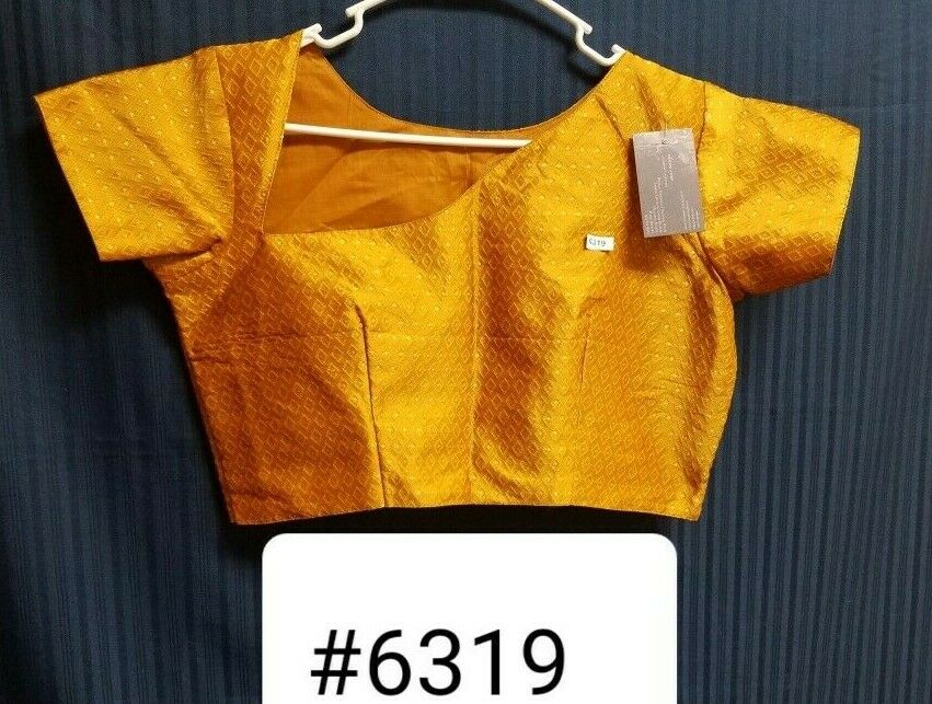 Choli Kesari Jacquard Medium Size Stylish Neck Choli Saree Blouse #6319 Choli Kesari Jacquard Medium Size Stylish Neck Choli Saree Blouse #6319