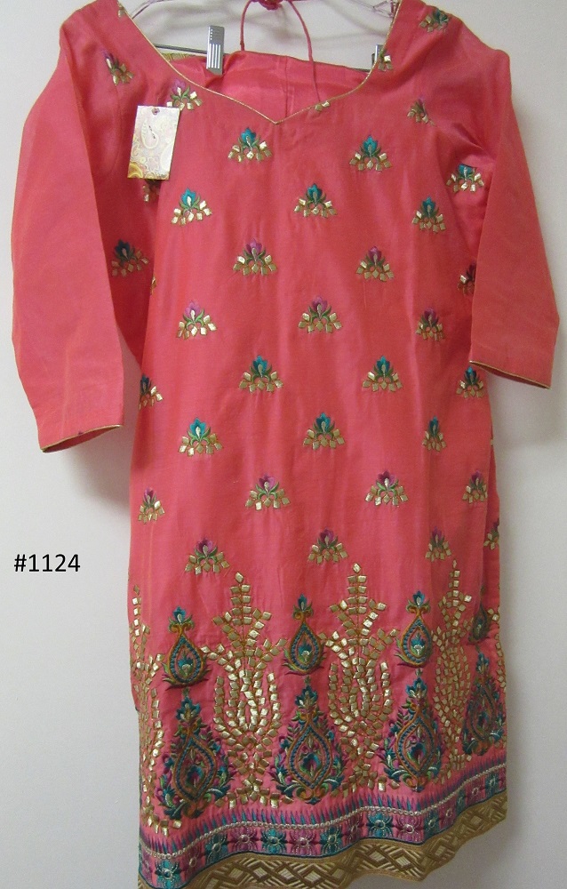 Pink Viscose Embroidered Salwar Kameez Dupatta M40 Size Suit