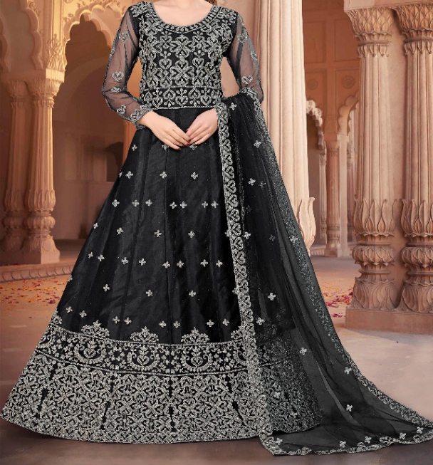 Embroidered Black Waistcoat & Skirt Set | Nupur Kanoi – KYNAH