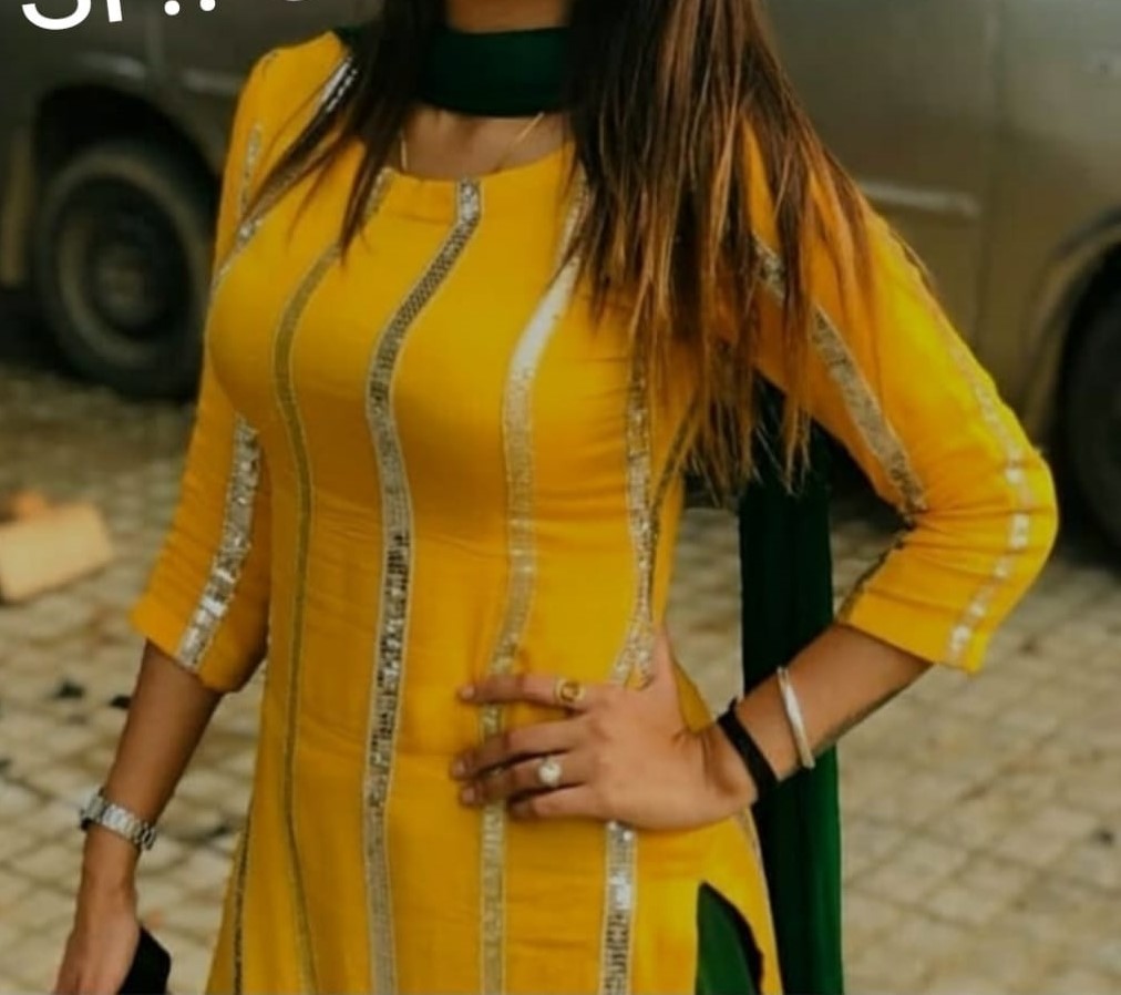 Suit - Yellow Sequins Stripes Salwar Kameez Dupatta Small Medium Size Suit - Yellow Sequins Stripes Salwar Kameez Dupatta Small Medium Size
