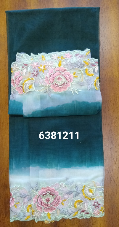 Scarf 6381211 Angoori/Deep Green Embroidered Fancy Dupatta Chunni Shawl Scarf 6381211 Angoori/Deep Green Embroidered Fancy Dupatta Chunni Shawl
