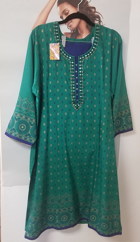 Suit 6381910 Green Rayon Salwar Kameez Dupatta 3 Pieces X-Large Size Suit Suit 6381910 Green Rayon Salwar Kameez Dupatta 3 Pieces X-Large Size Suit