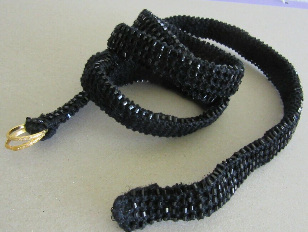 Waist Belt for Girls, Black Shimmer Beaded Waist Belt Kamar Band #47930