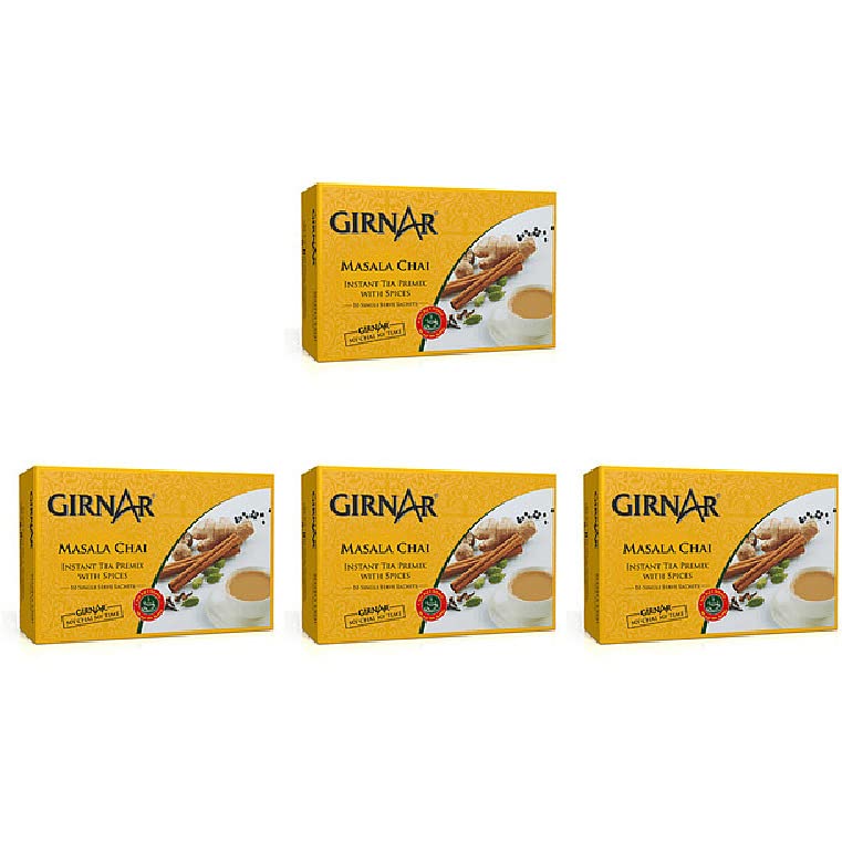 Pack Of 4 - Girnar Instant Masala Chai Milk Tea Sweetened - 220 Gm (7.7Oz) Pack Of 4 - Girnar Instant Masala Chai Milk Tea Sweetened - 220 Gm (7.7Oz)