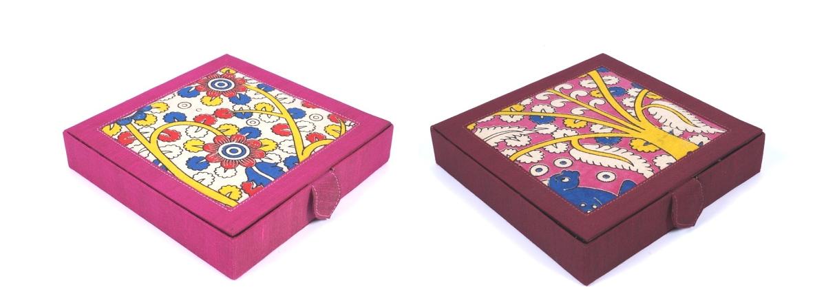 Kalamakari Silk Jewelry Box Big