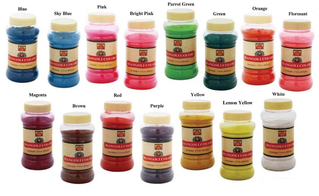 15 Lbs Assorted Rangoli Color Powder for Diwali, Navratri, Pongal Decor 15 Lbs Assorted Rangoli Color Powder for Diwali, Navratri, Pongal Decor