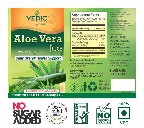 Vedic Aloe Vera Juice | Daily Overall Health Support 500ml