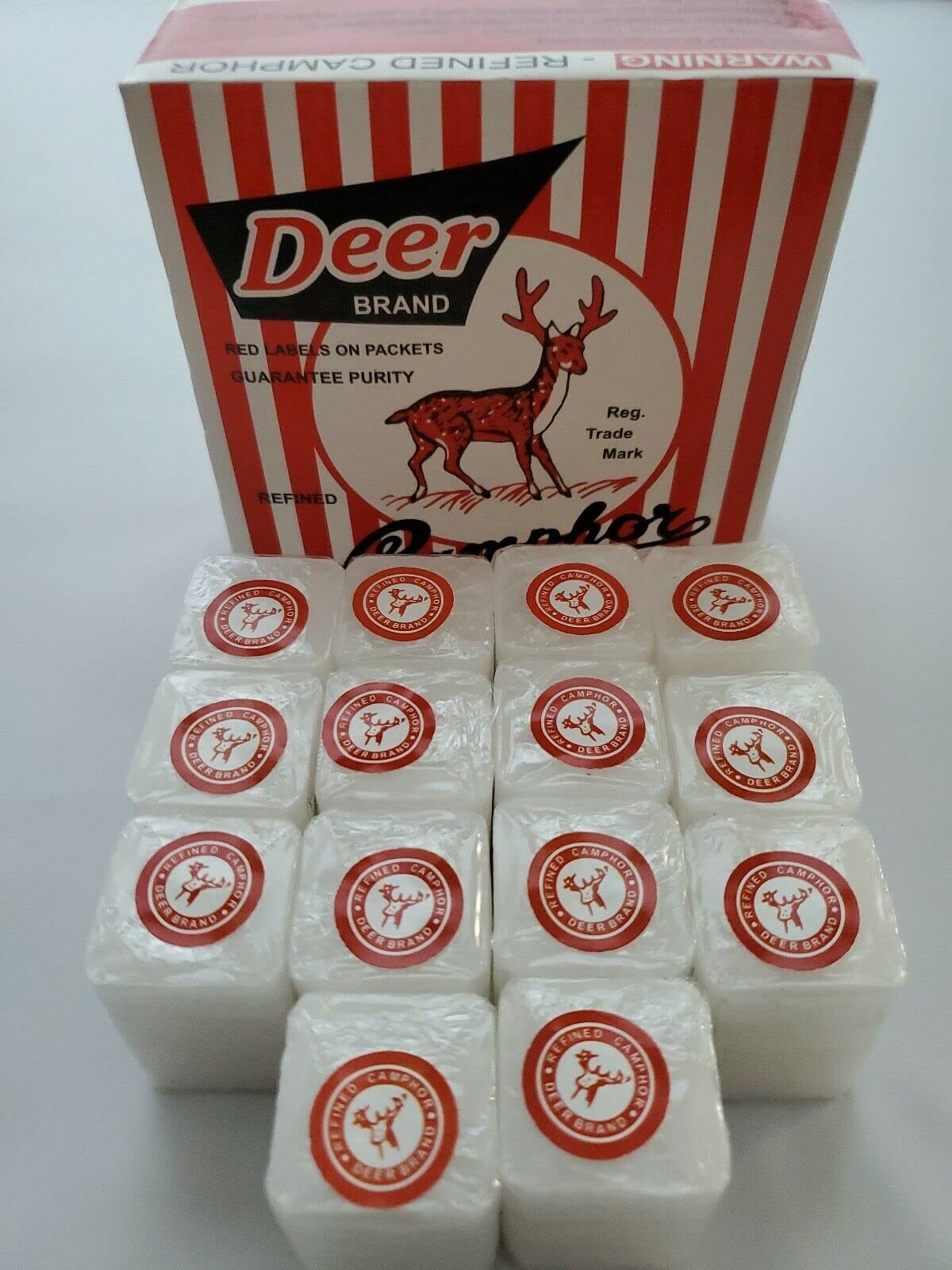 Deer Camphor 64 Tablets - Refined Natural Odor Eliminator, Aromatherapy, Incense & Puja Deer Camphor 64 Tablets - Refined Natural Odor Eliminator, Aromatherapy, Incense & Puja