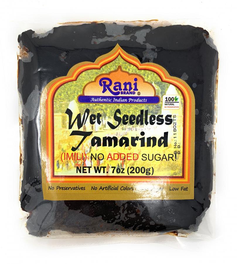 Rani Natural Wet Seedless Tamarind Block/Slab (Imli) 7oz (200g) No added sugar | Vegan | Gluten Free Ingredients | NON-GMO | Indian Origin