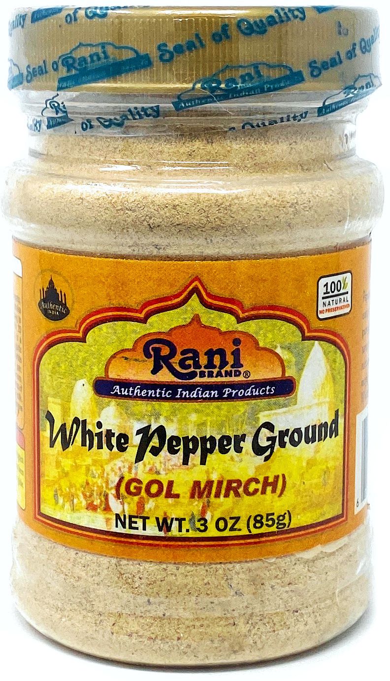 Rani White Pepper (Peppercorns) Ground, Spice 3oz (85g) ~ All Natural | Vegan | Gluten Free Ingredients | NON-GMO | Indian Origin