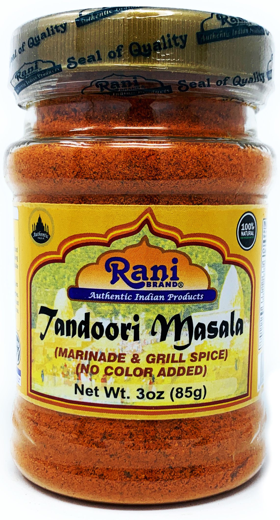 Rani Tandoori Masala (Natural, No Colors Added) Indian 11-Spice Blend 3oz (85g) ~ Salt Free | Vegan | Gluten Free Ingredients | NON-GMO