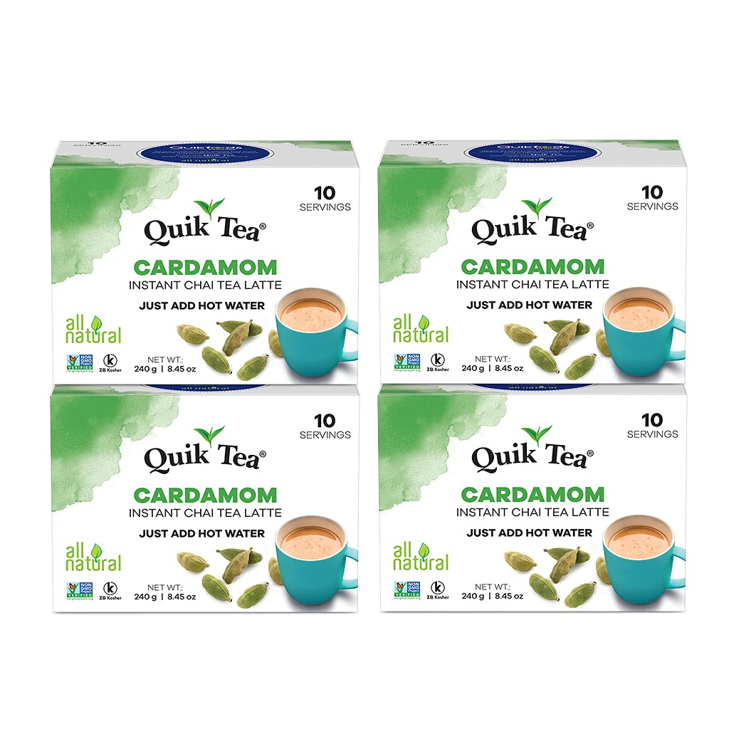 QuikTea Cardamom Chai Tea Latte - 40 Count (4 Boxes of 10 Each) QuikTea Cardamom Chai Tea Latte - 40 Count (4 Boxes of 10 Each)