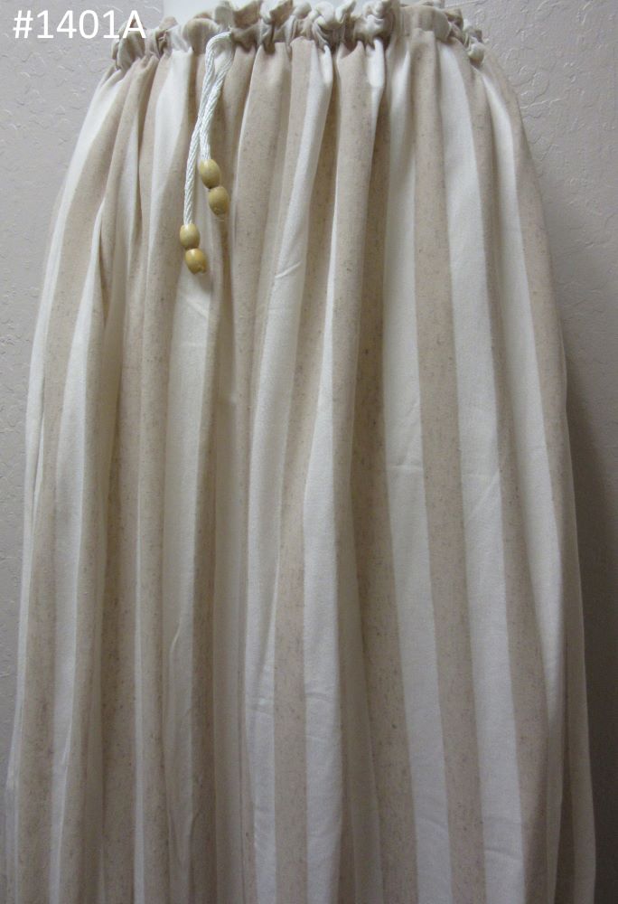 Trendy Jersey Polyester White Beige Stripes Long Skirt - 37" Long Trendy Jersey Polyester White Beige Stripes Long Skirt - 37" Long