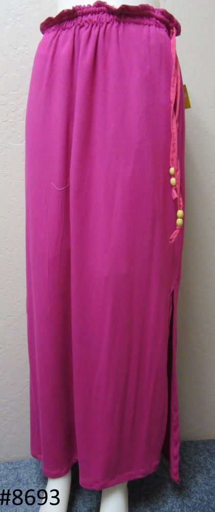 Pink Cotton Jersey Straight Long Trendy Skirt - 36" Long Pink Cotton Jersey Straight Long Trendy Skirt - 36" Long
