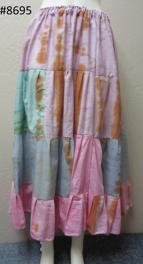 Tie Dye Poly Cotton Tire Long Trendy Skirt - 38" Long Tie Dye Poly Cotton Tire Long Trendy Skirt - 38" Long