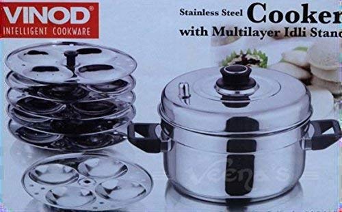 Vinod St St cooker with Multilayer Idli Stand 6 plates