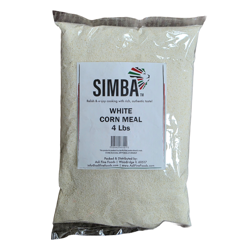Simba White Corn Meal - 4LB (1.81 kg) | Gluten-Free & Premium Quality Cornmeal for Baking & Cooking