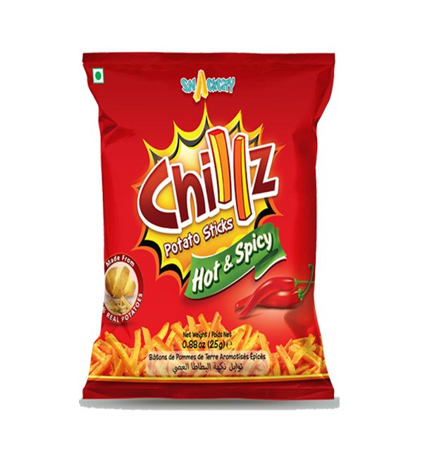 Chillz Potato Sticks- Hot & Spicy 25 gms