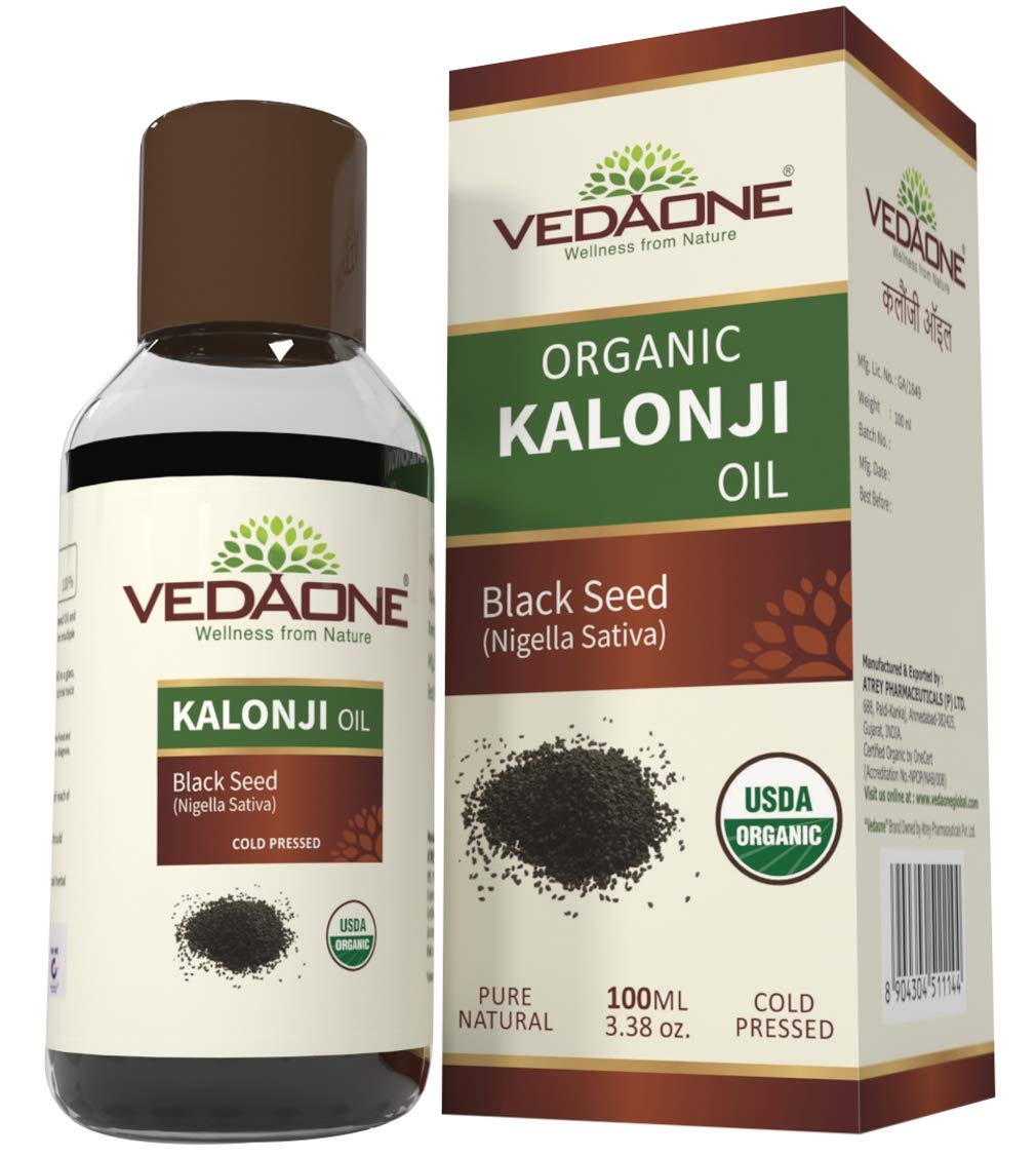Vedaone USDA Organic Kalonji Nigella Sativa Black Cumin Seed Oil for