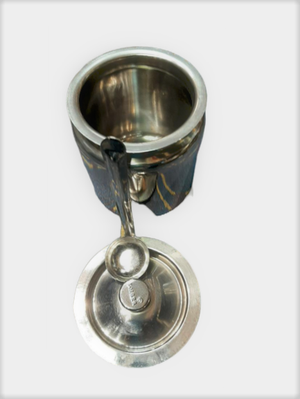 Ghee Pot with Spoon and Cover 3" x 4"