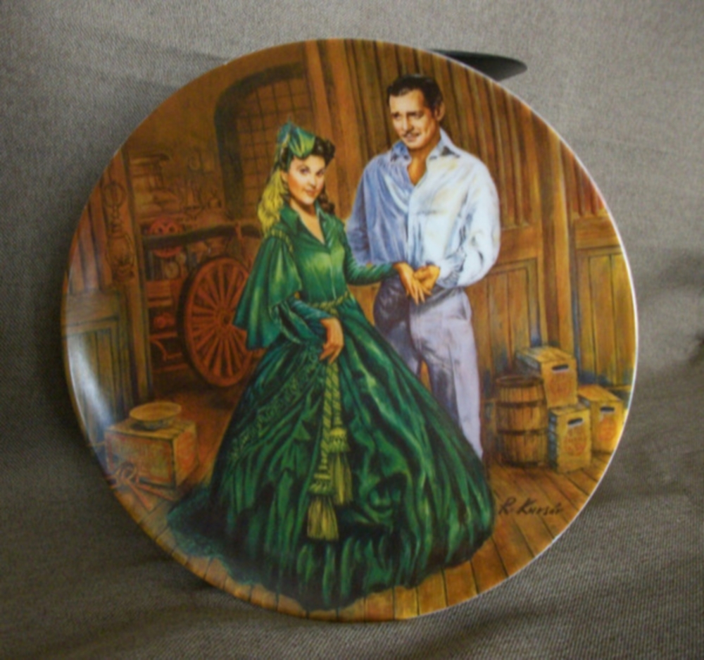 Painted Ceramic Plate Collectors Edition "Gone with the Wind" Painted Ceramic Plate Collectors Edition "Gone with the Wind"