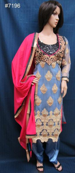 Suit 7196 Azure Salwar Kameez Dupatta Designer Wedding Party Wear Shieno Suit 7196 Azure Salwar Kameez Dupatta Designer Wedding Party Wear Shieno
