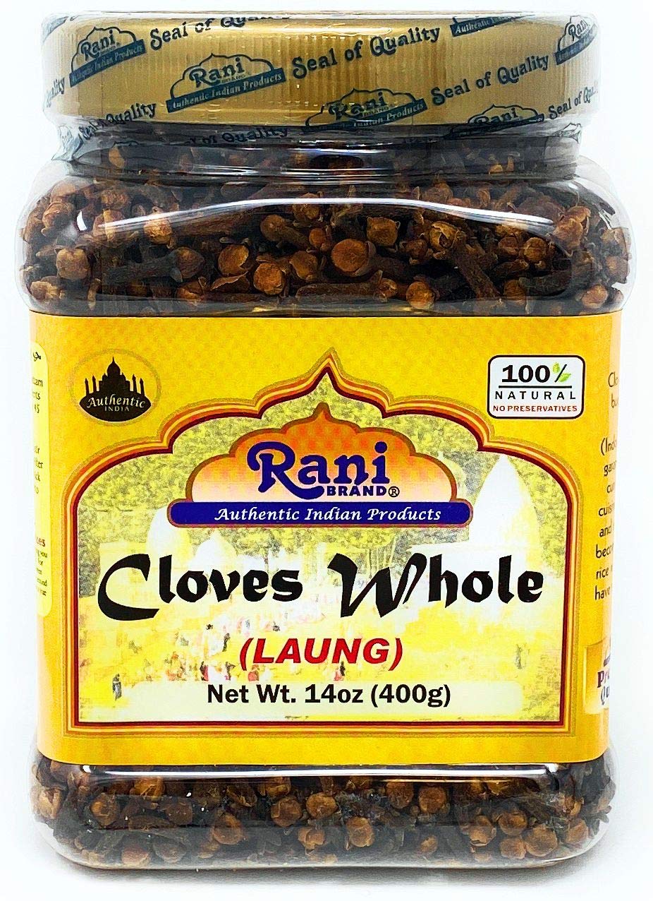 Rani Cloves Whole (Laung) Indian Spice 14oz (400g) Bulk, PET Jar ~ All Natural, Gluten Free Ingredients | NON-GMO | Vegan | Indian Origin… Rani Cloves Whole (Laung) Indian Spice 14oz (400g) Bulk, PET Jar ~ All Natural, Gluten Free Ingredients | NON-GMO | Vegan | Indian Origin…